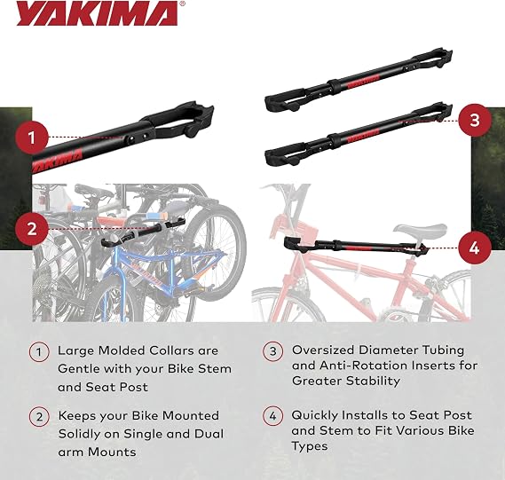 Yakima TubeTop Hitch Mounted Bike Rack Seat Post Adapter, 2 Pack | Oversized Diameter Tubing and Anti-Rotation Inserts for Bicycles