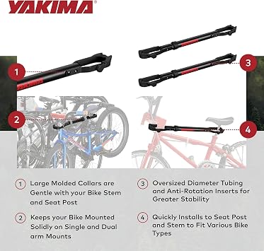 Yakima TubeTop Hitch Mounted Bike Rack Seat Post Adapter, 2 Pack | Oversized Diameter Tubing and Anti-Rotation Inserts for Bicycles