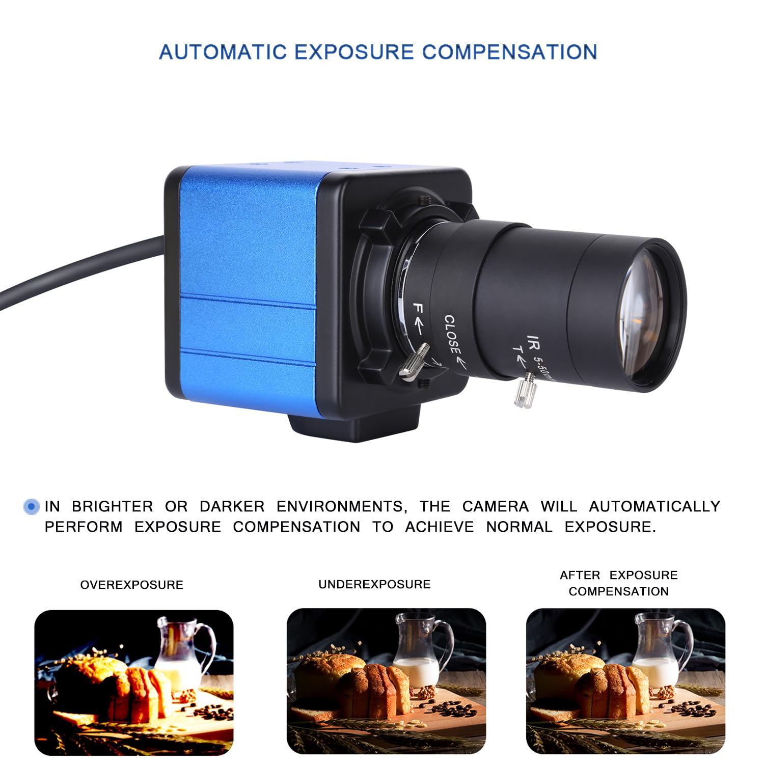 HUIOP Kamera do wideokonferencji, kamera 1080P HD 2-megapikselowa kamera internetowa z zoomem optycznym 10X szerokokątny 80 stopni, ręczna kompensacja ekspozycji z
