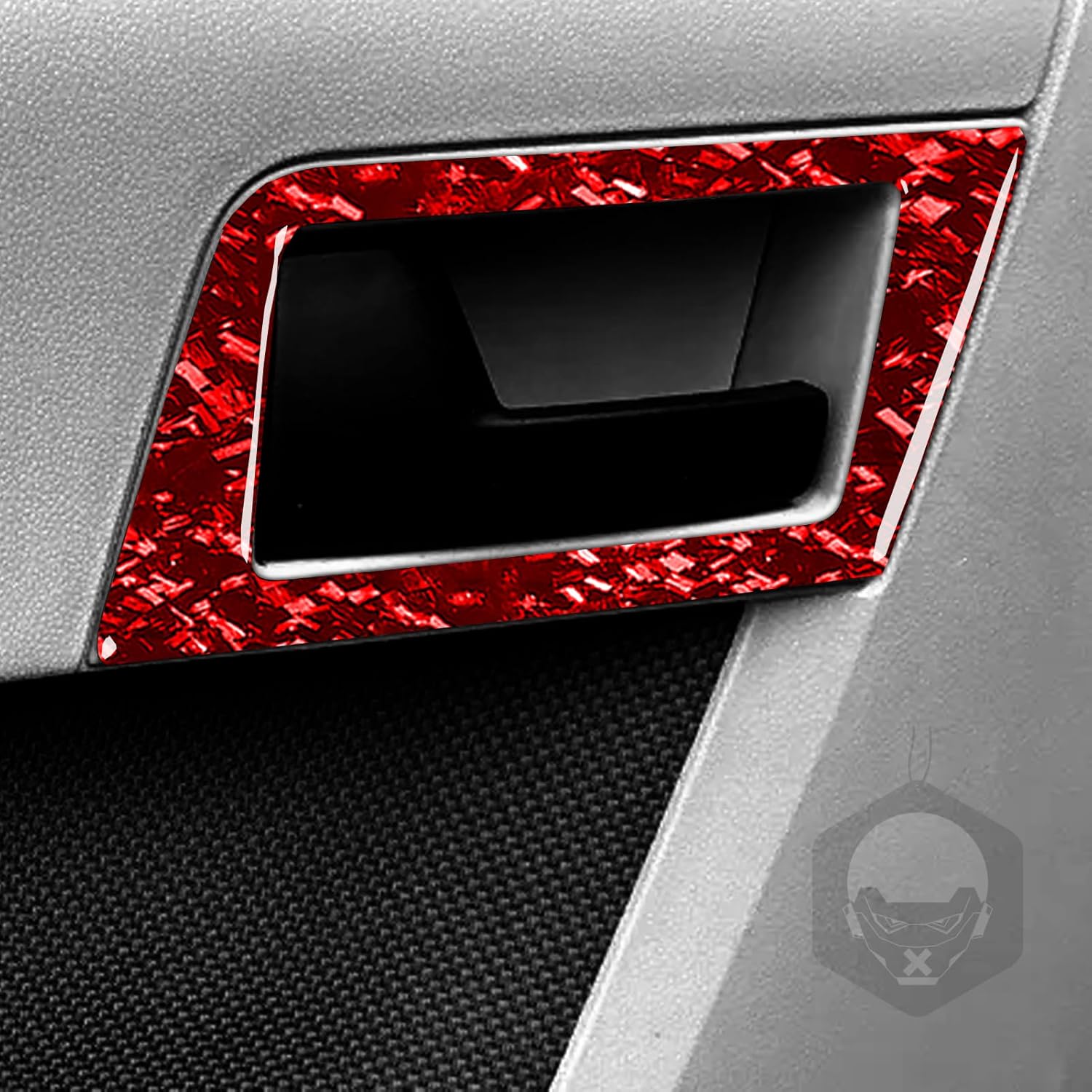 Red Forged Carbon Fiber Car Inner Door Panel Control Panel Sticker Set Auto Interior Accessories Compatible with Ford Escape XLS XLT Hybrid 2008-2012/Mercury Mariner Hybrid 2008-2011