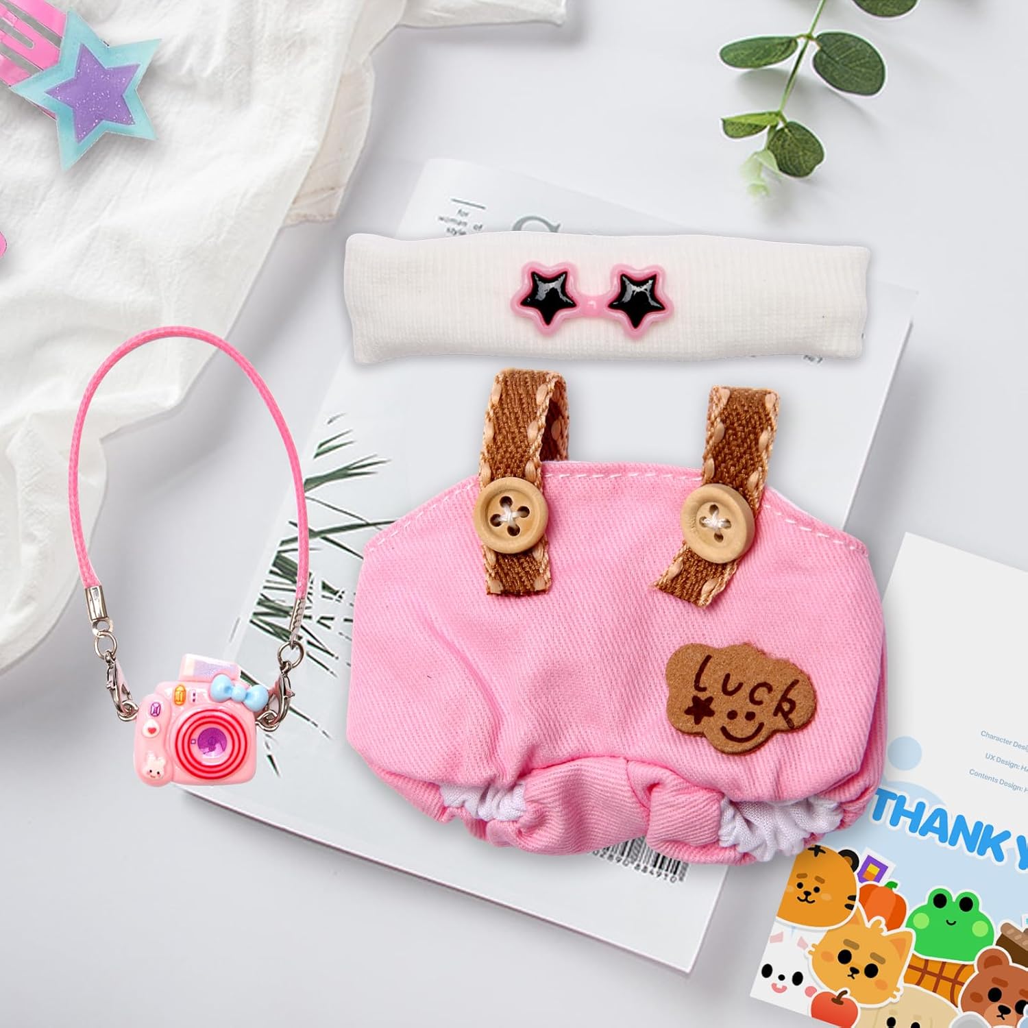 Dolls Clothes for 17cm Dolls Accessories, 3 Piece Set Outfits for Doll, Handcrafted Stylish Doll Clothes(NO Doll) (Pink)