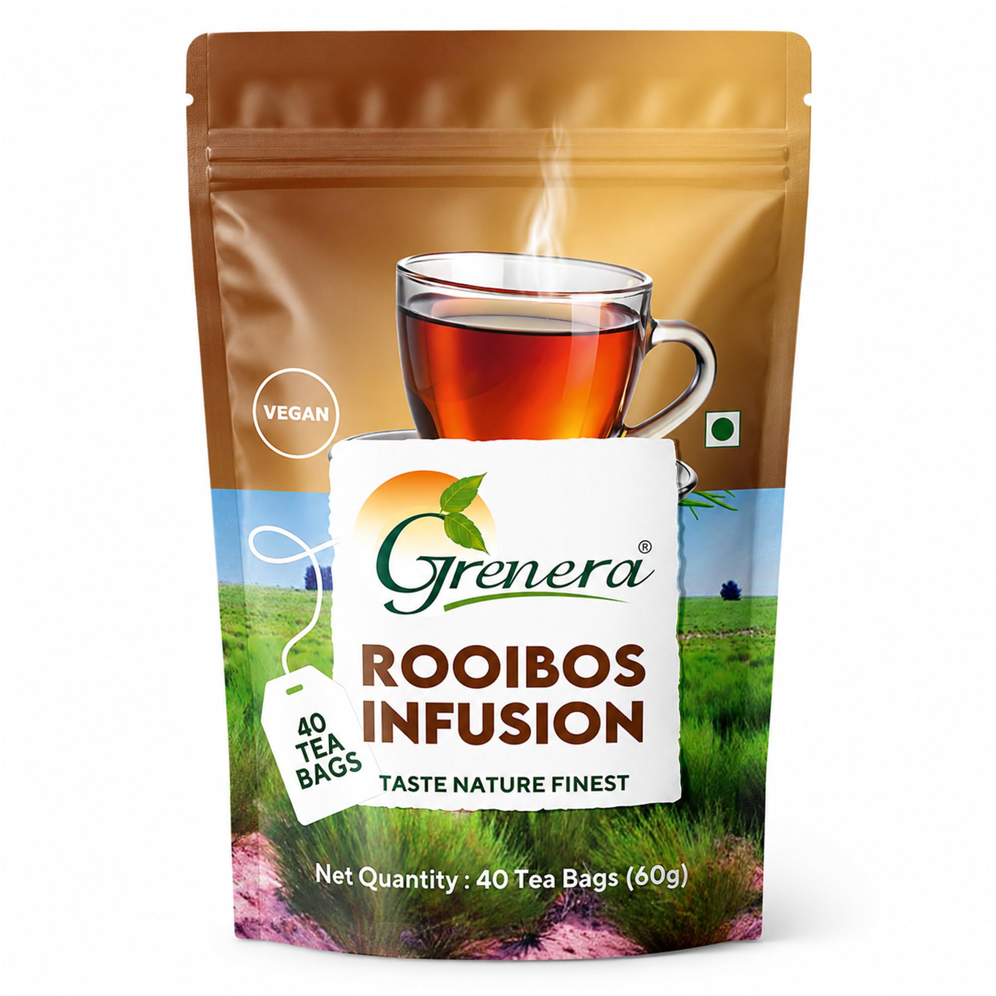 Grenera Rooibos Tea Bags (40 Dip Tea Bags) | Caffeine Free, Gluten Free, Non GMO-image-14
