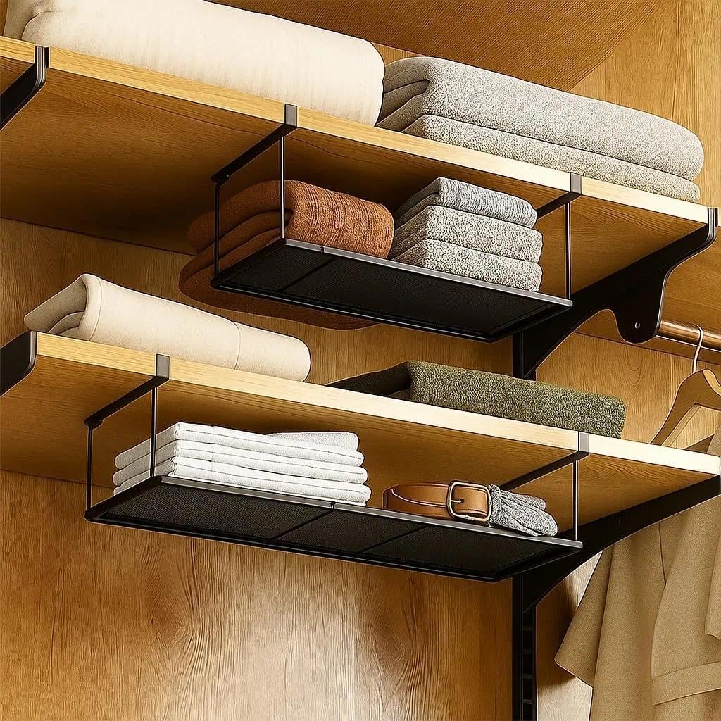 Czarny organizer do szafki kuchennej, regał dolny, kosz wiszący, regulowany, metalowy regał pod szafkę, 38-70 cm, do przechowywania w kuchni, sypialni i biurze