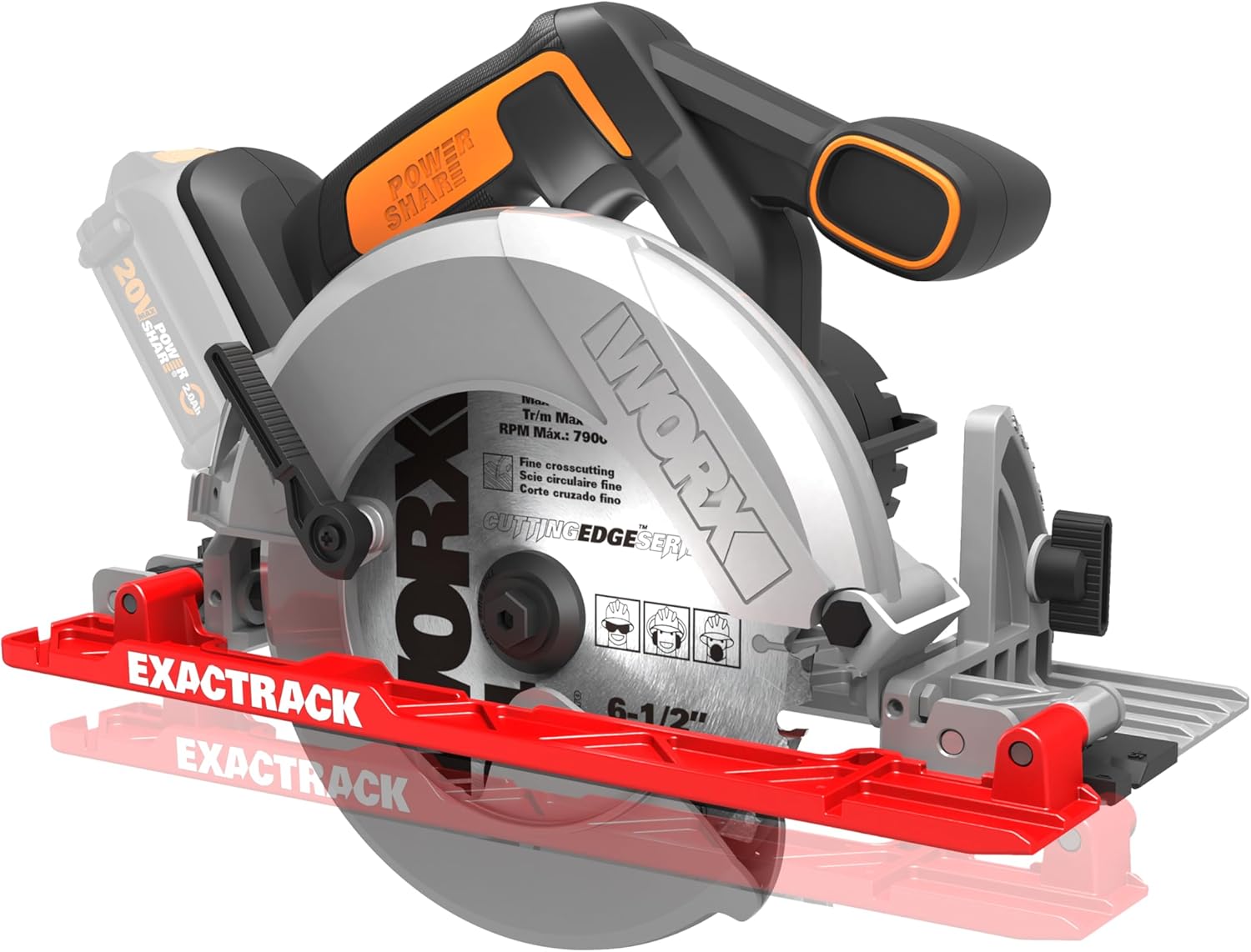 WORX 20V Cordless Circular Saw, 6-1/2-Inch,0-50 Degree Bevel Capability,Tool Only WX530L.9