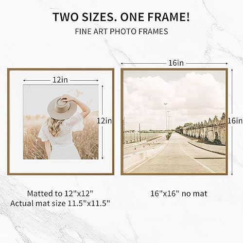 Miniatura 195 de Fun Memories Portarretratos de metal de 16 x 20 pulgadas con paspartú de 11 x 14 pulgadas, acabado de aluminio cepillado, parte delantera de vidrio