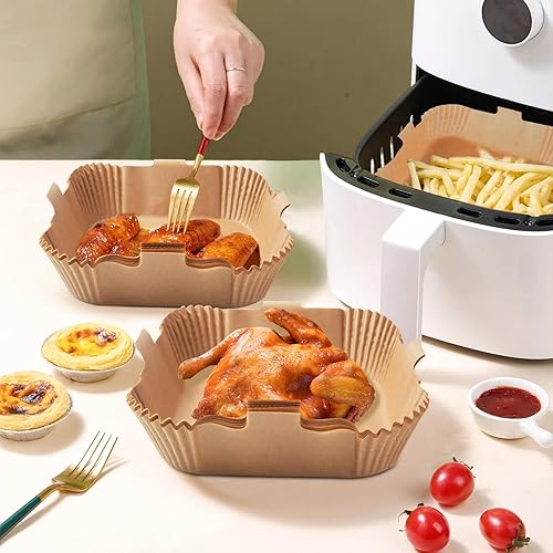 Miniatura 4 de Papel desechable cuadrado para freidora de aire forros de papel pergamino para freidora de aire cesta de cocción de 79 pulgadas papel de filtro de