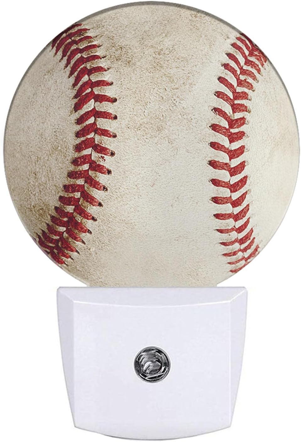 Home Decorative Retro Night Light Lamp Baseball Worn Ball Sports Theme Plug-in Nightlights LED Lighting 0.5W Sleep Friendly for Bedroom Bathroom Staircase Hallway