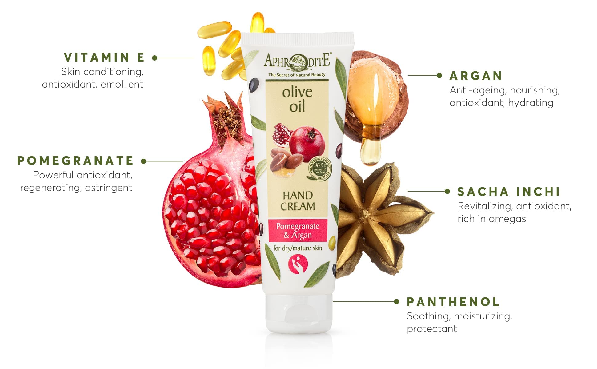 Krem do rąk Aphrodite -100% naturalny-2 sztuki.Zestaw 2 wykonany z najczystszej greckiej organicznej oliwy z oliwek (Mango & Papaya/Argan & Pomegranate)
