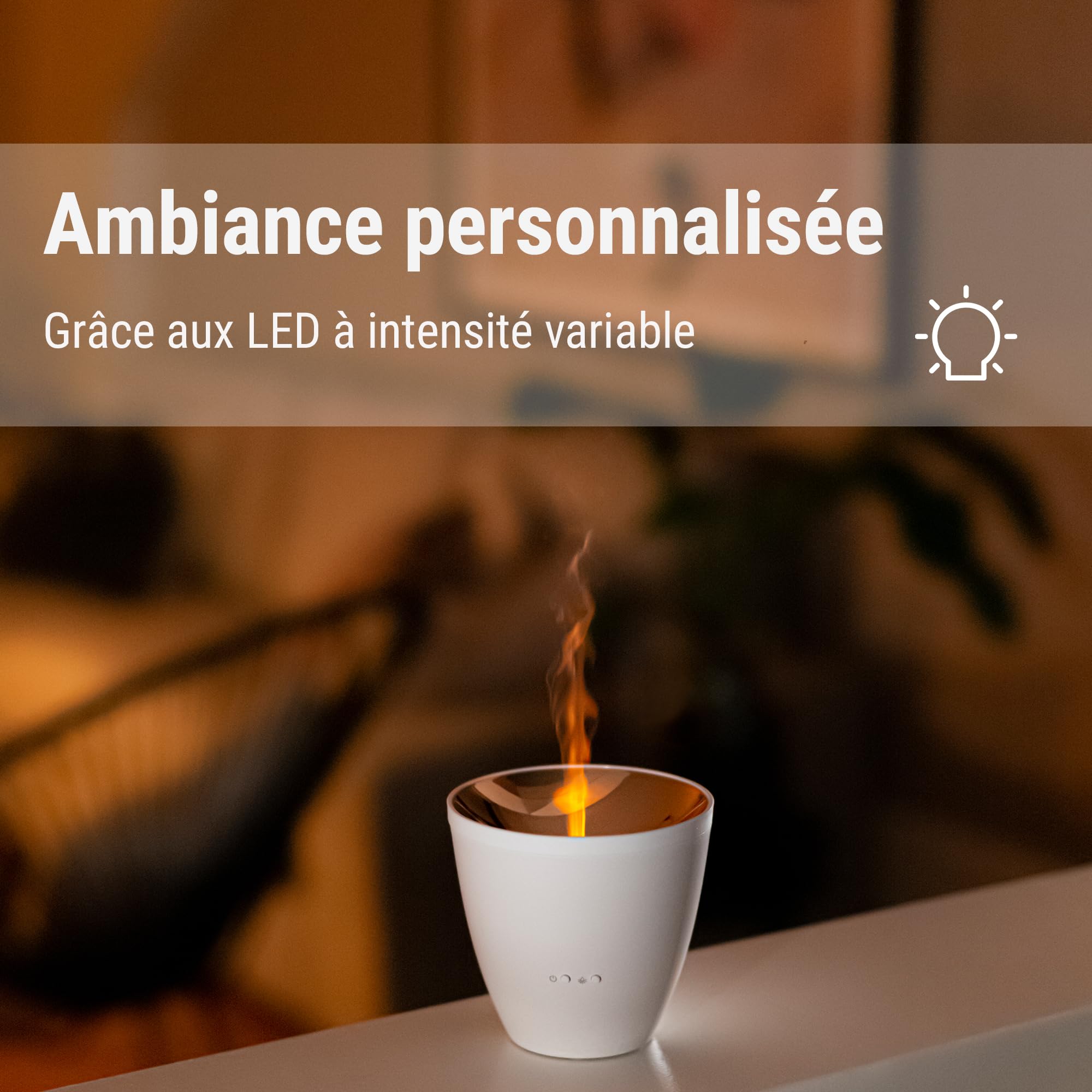 Stadler Form Z-001 Diffuseur d'Arômes Zoe Diffuse des Huiles Essentielles avec un Effet de Flamme Unique, pour une Aromathérapie Relaxante, Blanc