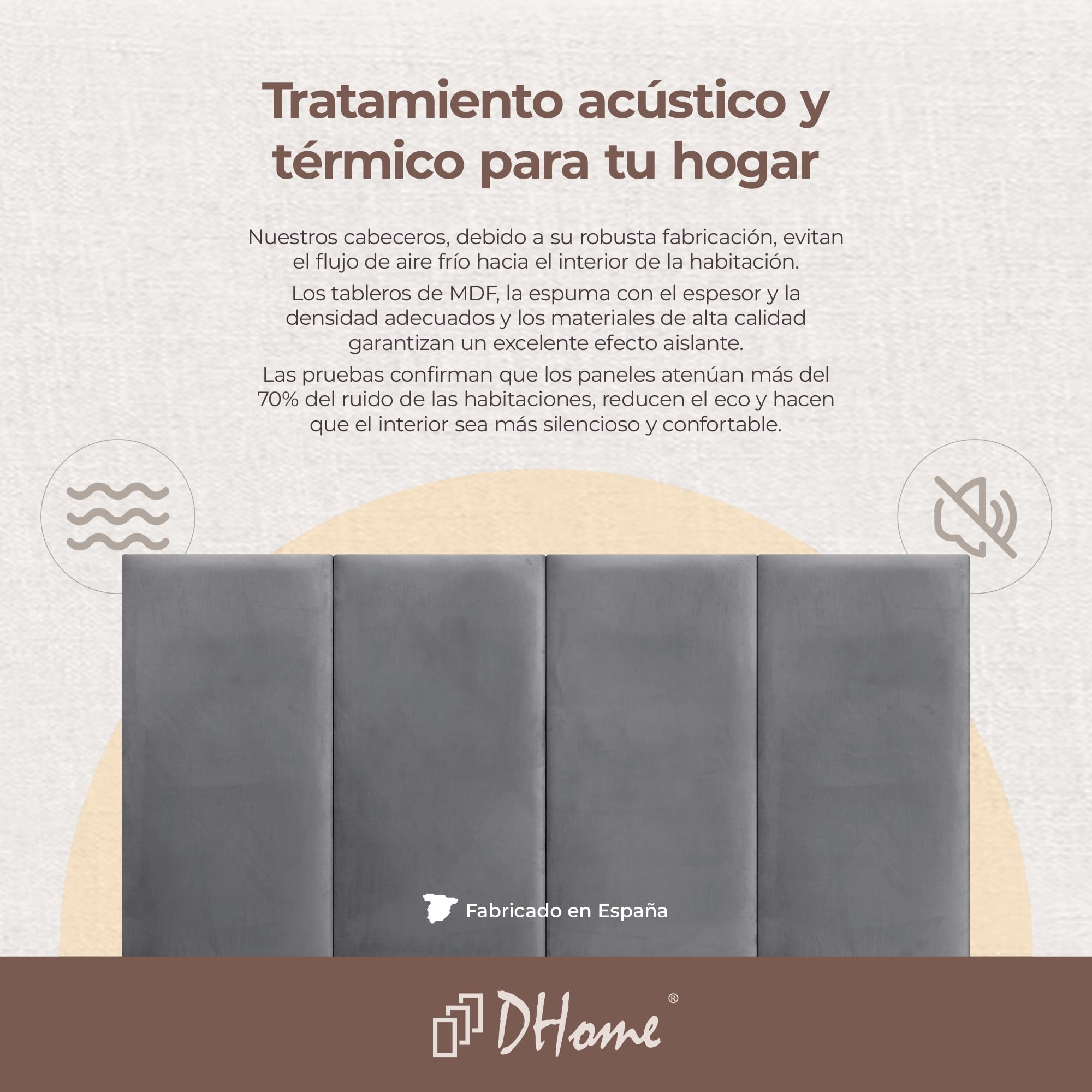 DHOME Cabecero Tapizado Terciopelo Liso Antimanchas Diseño Modular Vertical Autoadhesivo Cabezal Cama Dormitorio Acolchado (Gris, 90cm, Altura 80cm, x2)