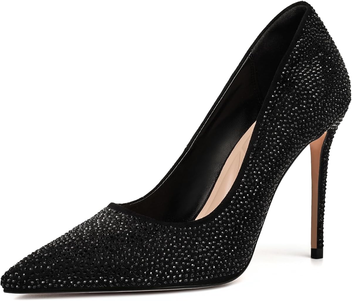 Zapatos de tacón alto con diamantes de imitación para mujer