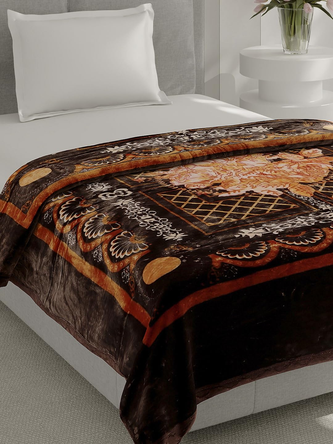 Monte Carlo Single Bed Winter Blanket Impact Plus 1 Ply Super Soft 276 GSM, (220x160 CM), Chocolate Brown-image-43