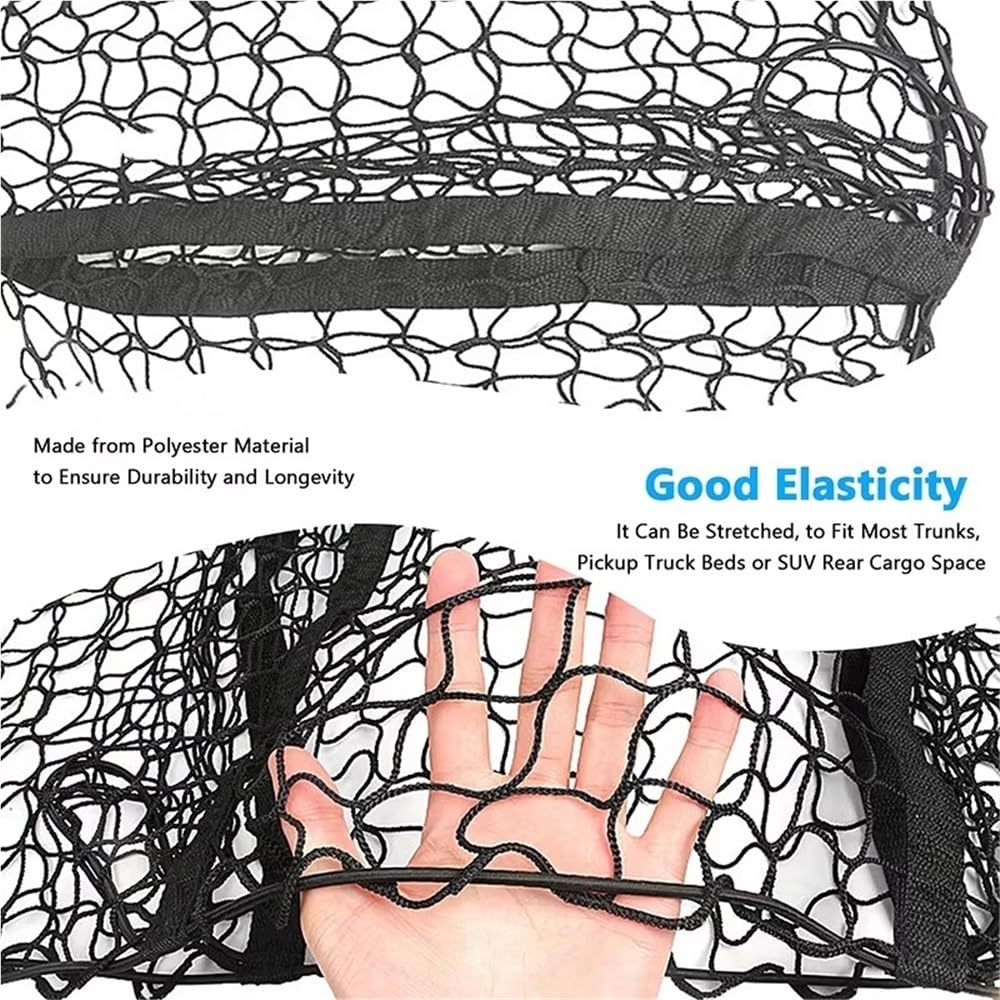 Supporto per Rete Auto Universale per Bagagliaio Posteriore Portaoggetti Elastica in Nylon 90x40 60x110 CM Rete Portaoggetti Tasca Organizer(1pc 110x40cm)