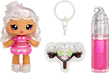 Yummiland Lip Gloss Doll Sour Sweeties - Misty Cakes Includes DIY Lip Gloss + Removable Keychain, Cosmetic Play, Collectible, Ages 4+