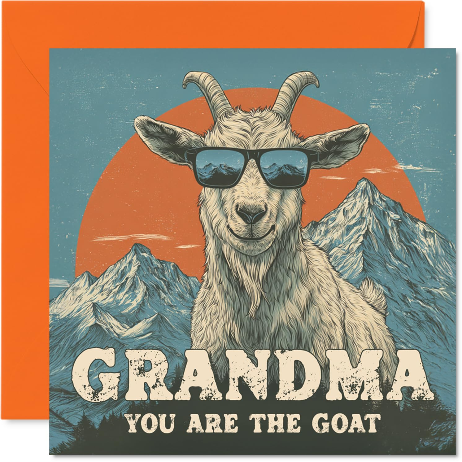 Grandma Birthday Card - You Are The Goat - Happy Birthday Card for Grandma from Grandson Granddaughter, 145mm Funny Animal Bday Greeting Cards