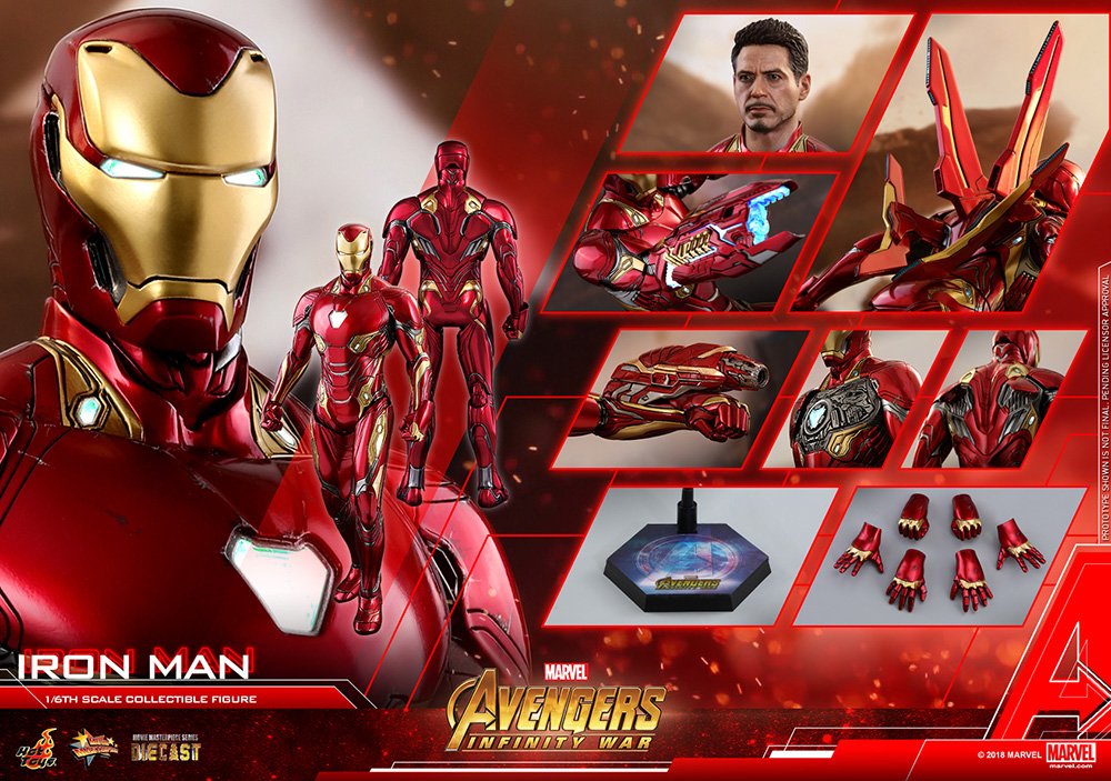 Hot Toys Avengers Infinity War - Figura Decorativa (32 cm), diseño con Texto Diecast Movie Masterpiece 1/6 Iron Man