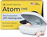 Audien Atom One OTC Hearing Aids - Wireless, Rechargeable, and Comfortable | Clear Sound in a Small, Discreet Design for Seniors & Adults with Hearing Loss