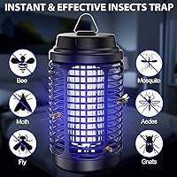 Vista 5 de Exterminador de insectos para exteriores, exterminador de mosquitos para interiores con sensor de luz del atardecer al amanecer, matamoscas