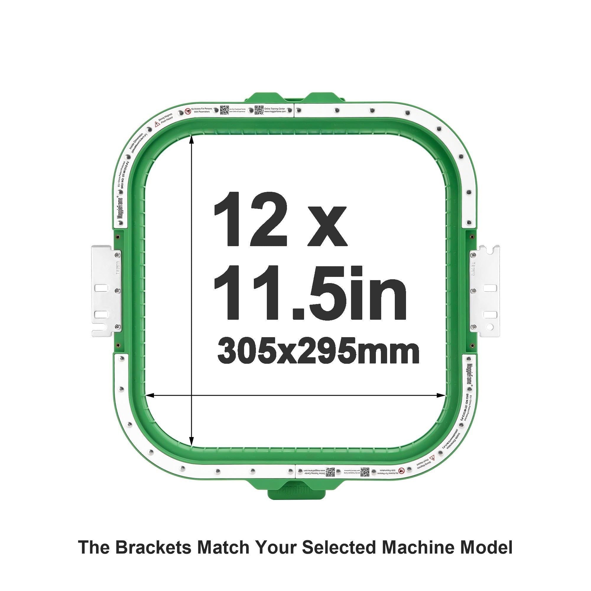 MaggieFrame Bastidor de bordado magnético 305x295mm para ZSK | Compatible con ZSK SPRINT 6, SPRINT 6XL, SPRINT 7, SPRINT 7XL, SPRINT 8, RACER 1W, RACER 2W, RACER 4W; 12x11.5inch