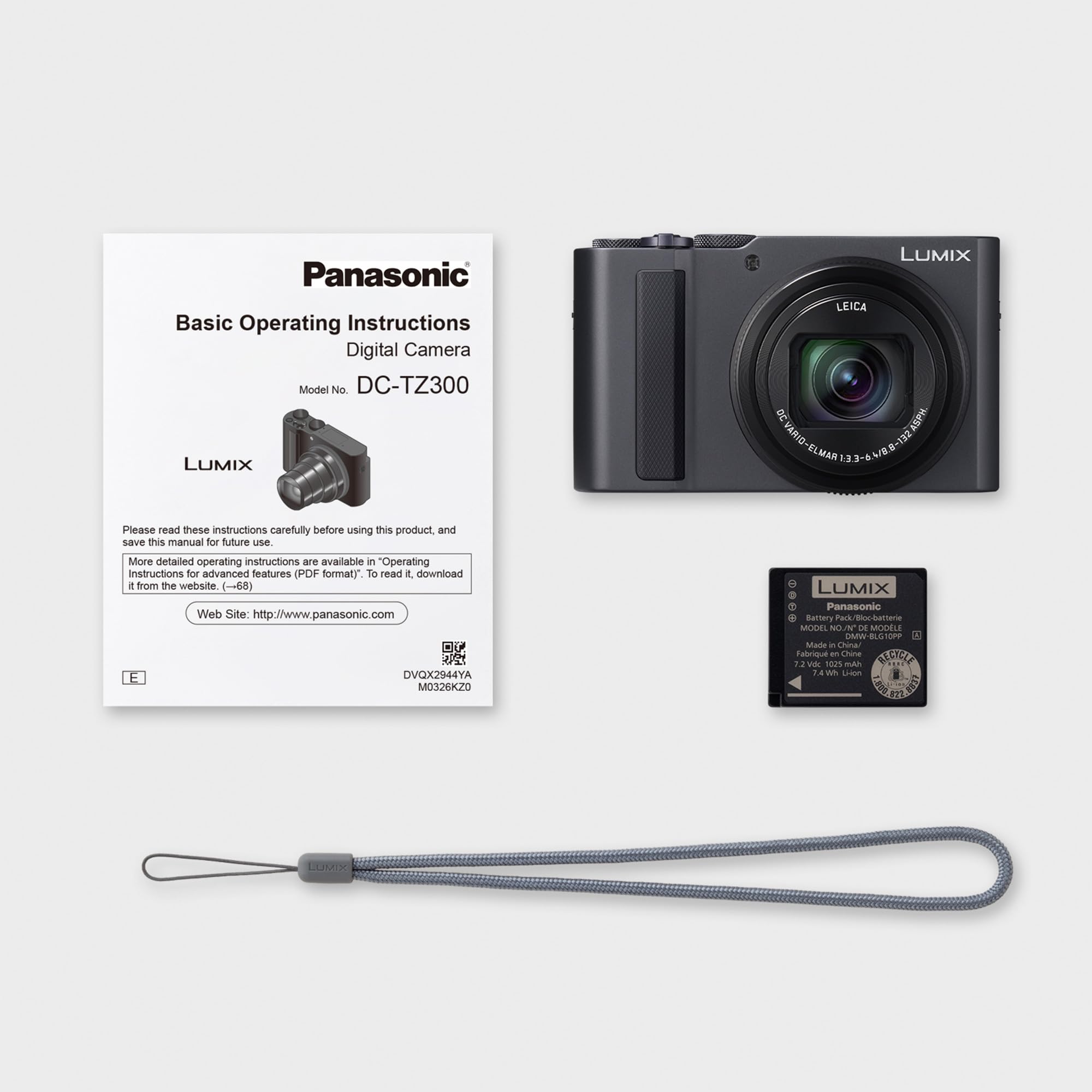 Panasonic LUMIX DC-TZ300E 20,1MP Reisezoom-Kamera, 15x Leica Optisches Zoomobjektiv, 1,0-Typ BSI-Sensor, 4K Video und Foto, 5-Achsen-Stabilisierung, Silber