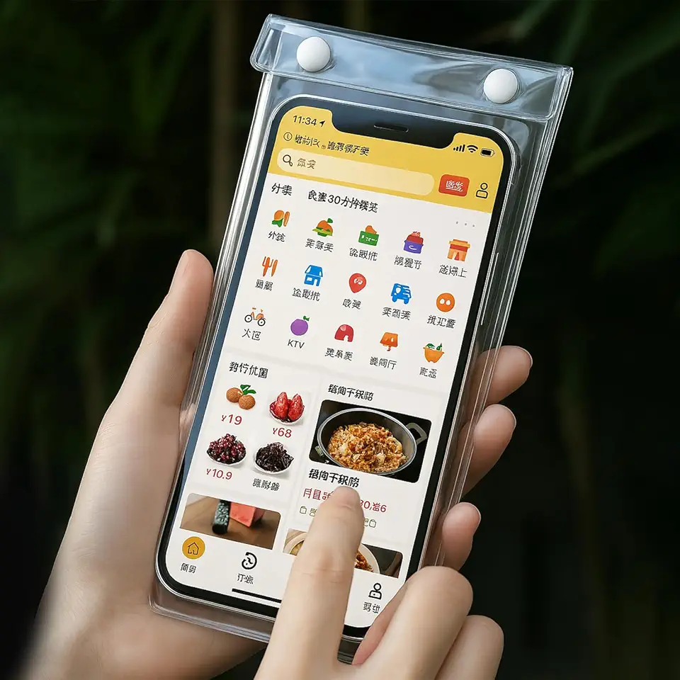 1 bolsa universal transparente à prova d'água para celular, tela sensível ao toque, uso ao ar livre, à prova de chuva, capa de proteção para celular