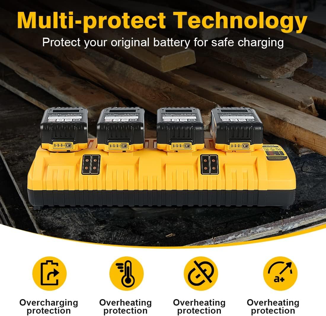 DCB104 Replacement for Dewalt Battery Charger Station 20V,Compatible with Dewalt 20V Battery (Yellow)