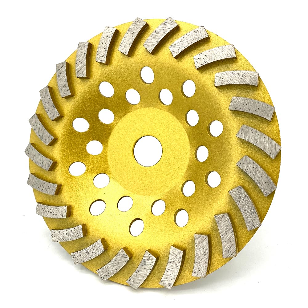 Diamond Concrete Grinding Wheel 7 inch for Polishing and Cleaning Stone Concrete Surface, Cement, Marble, Rock, Granite, and Thinset Removing, Angle Grinder Disc?24 Turbo Segments