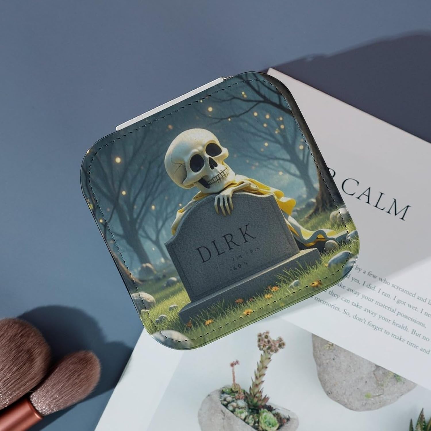 Tombstone SkeletonPortable PU Leather Jewelry Box image 4