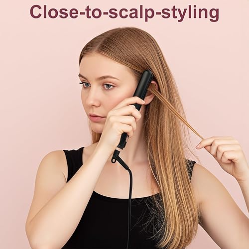 Miniatura 6 de JAETON Plancha plana pequeña de 0.7 pulgadas, mini alisador y rizador 2 en 1, calor 30S, rizador de viaje de doble voltaje, para cabello corto,