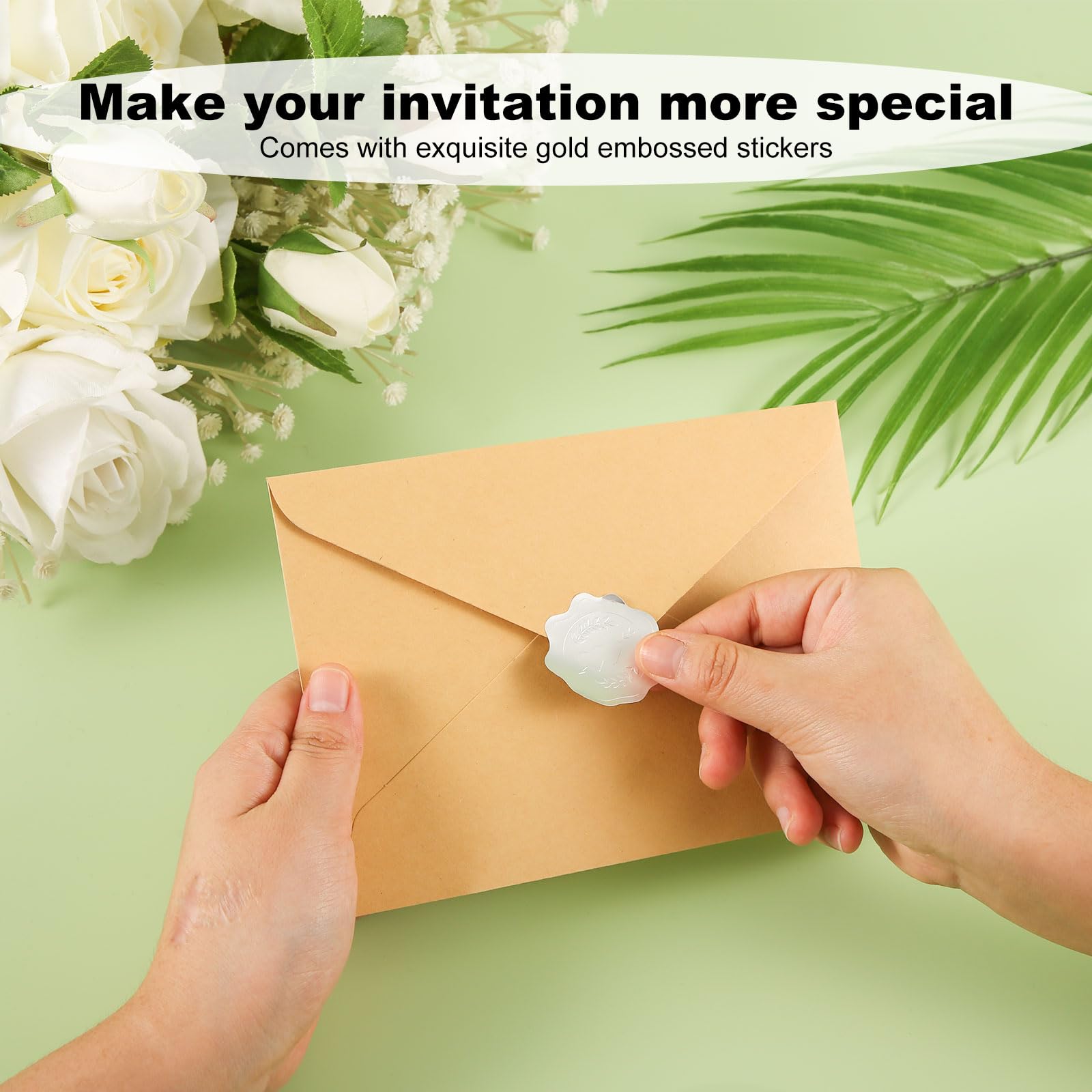 GOLD HEART Stcker Seals Embossed Metallc Fol Stckers, Envelope...