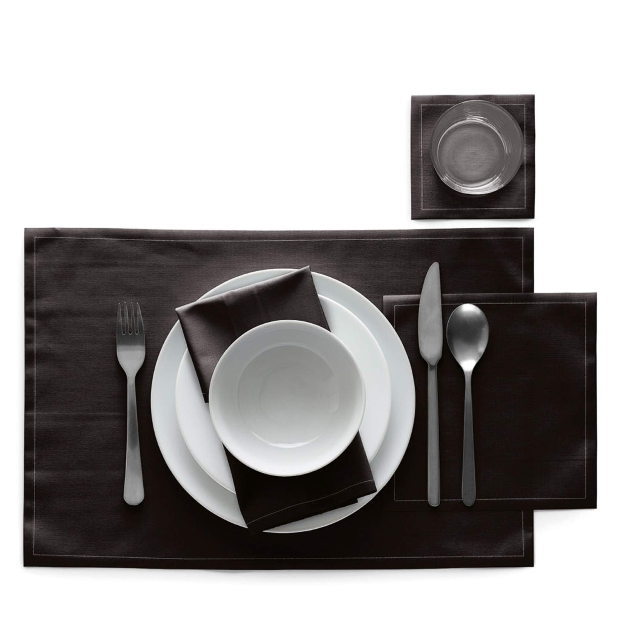 MY DRAP Cotton Luncheon Napkin - 2 Rolls of 25 Napkins per roll - Black