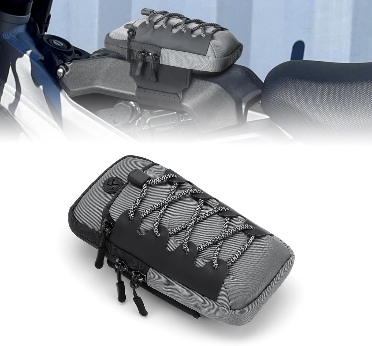 Dirt Bike Frame Bag for Surron, Front Battery Cover Storage Bag Compatible with Surron Light Bee S/X X160 X260 Talaria Sting, Waterproof Motorcycle Accessory – Grey
