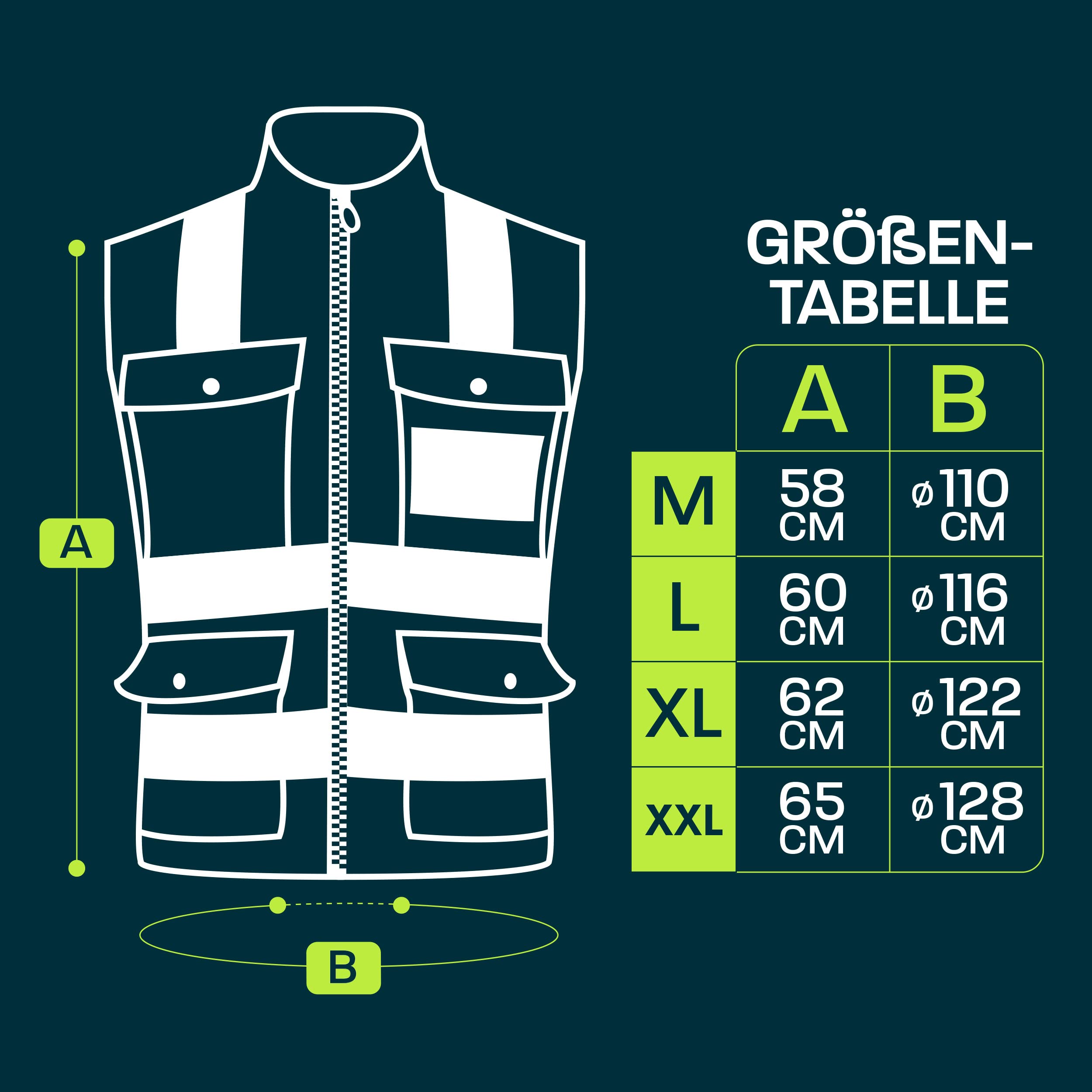 Prowiste Profi Sicherheitsweste mit Taschen und Reißverschluss - Extra Hohe Sichtbarkeit - Waschbar - Unisex - Warnschutzweste (DE/NL/SE/PL, Alpha, XXL, Regular, Regular, Neongelb)