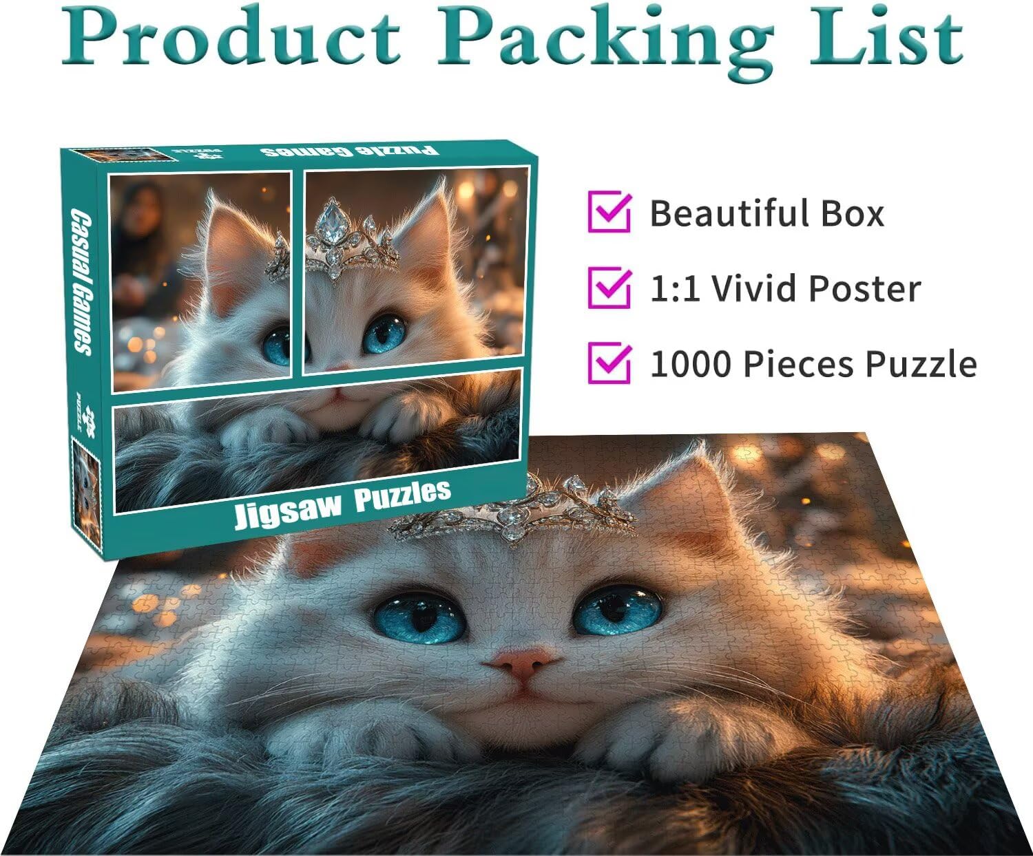 Puzzle Erwachsene 2000 Teile Katze Tier Educa Jigsaw für Kinder ab 8 Jahren Mädchen Jungen, Erwachsene Impossible Klassische Puzzles Schwer, Anspruchsvoll Spielspaß, Als Familienspiel 70x99cm t-654