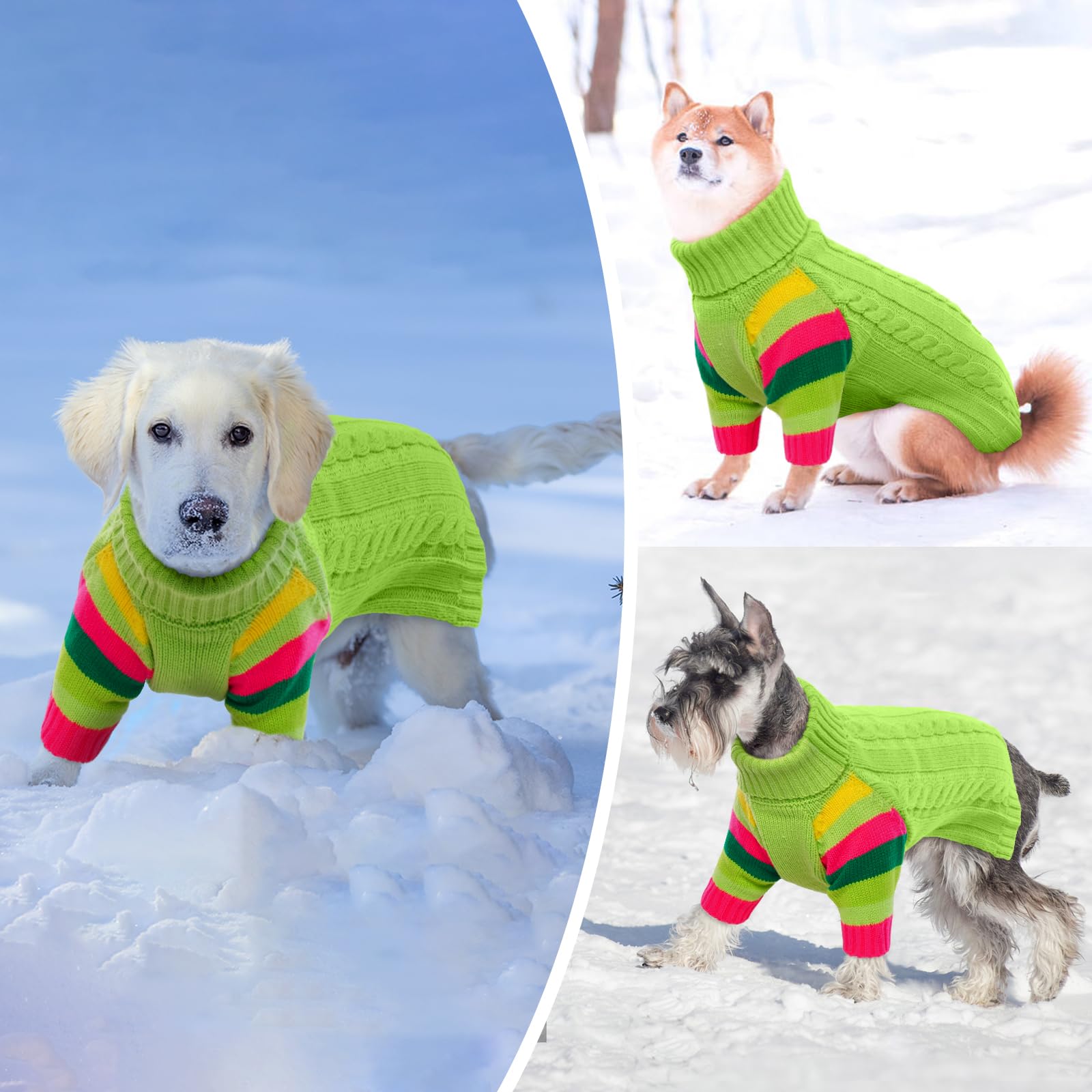 Maglione per cani, maglione per cani di taglia grande per cani ragazze ragazzi, pullover a collo alto gilet invernale per cani, abiti natalizi per cani, felpa per animali domestici, maglieria