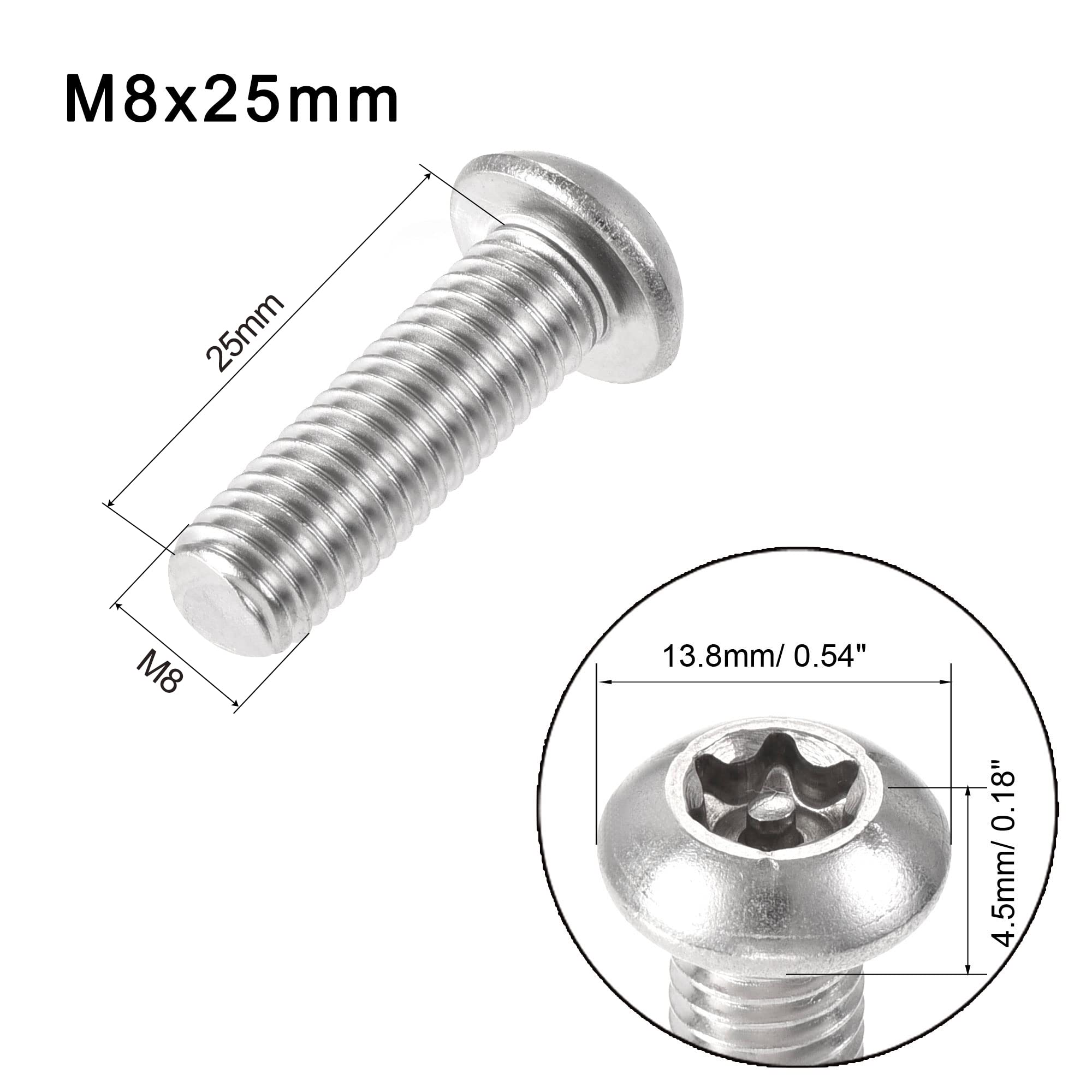 スチールラック・メタルラック BOLTS HARDWARE STORE Tool Panel 15 hook uxcell M8x25mm Torx Security Machine Screw, 20pcs Pan Head Screws