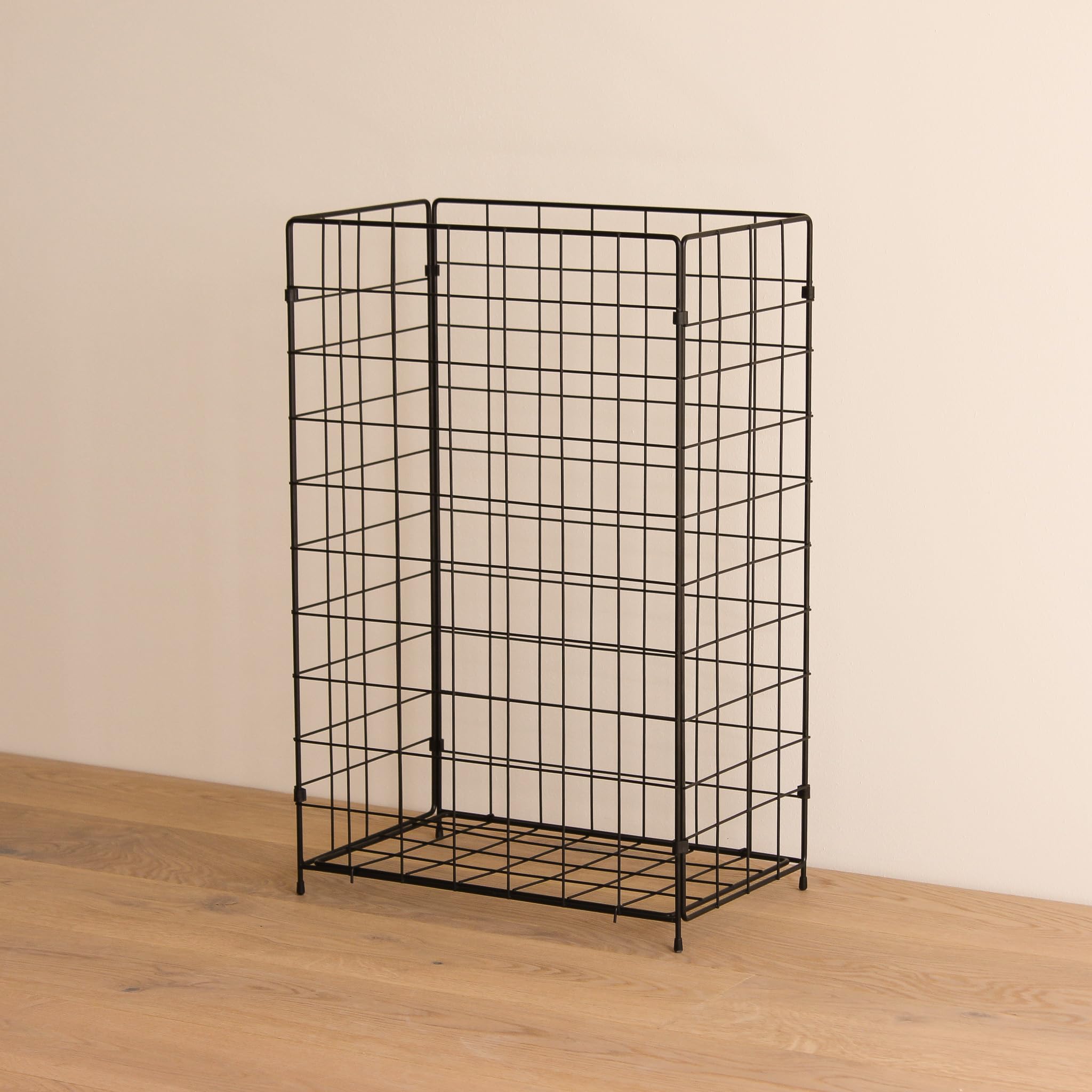 Wäschekorb – klappbarer Metall‑Drahtkorb mit 87 L (41×35×61 cm), stilvoller Industrial Look, stabil, platzsparend, ideal für Bad, Schlafzimmer & Waschküche (Lech 2 - Graphitschwarz)