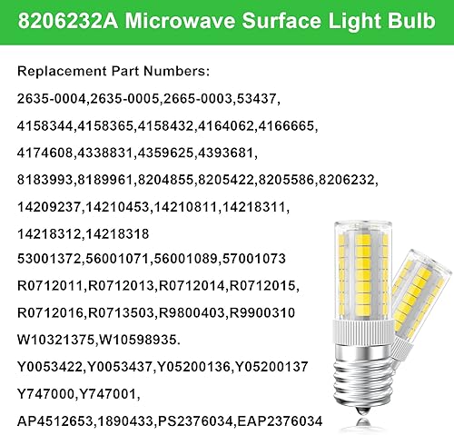 Miniatura 7 de Bombilla LED para microondas Repuesto de electrodomésticos sobre estufa 8206232A 40W bombilla incandescente para estufa de refrigerador, campana