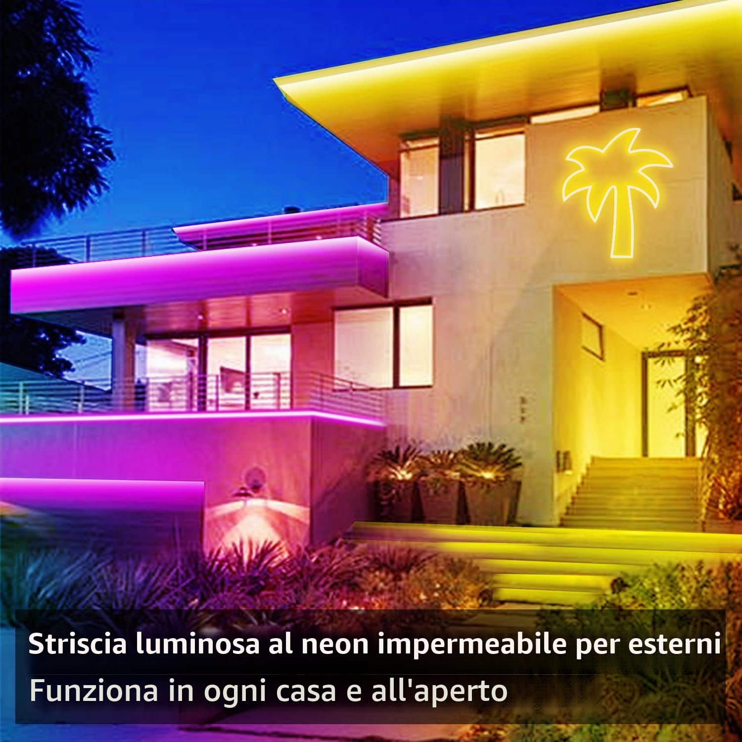 segrass Strisce LED RGB neon da 40 m, strisce flessibili DC 24 V, corde a LED con app/telecomando, possono essere utilizzate per camera da letto, camere e decorazioni esterne (2 rotoli da 20 m)