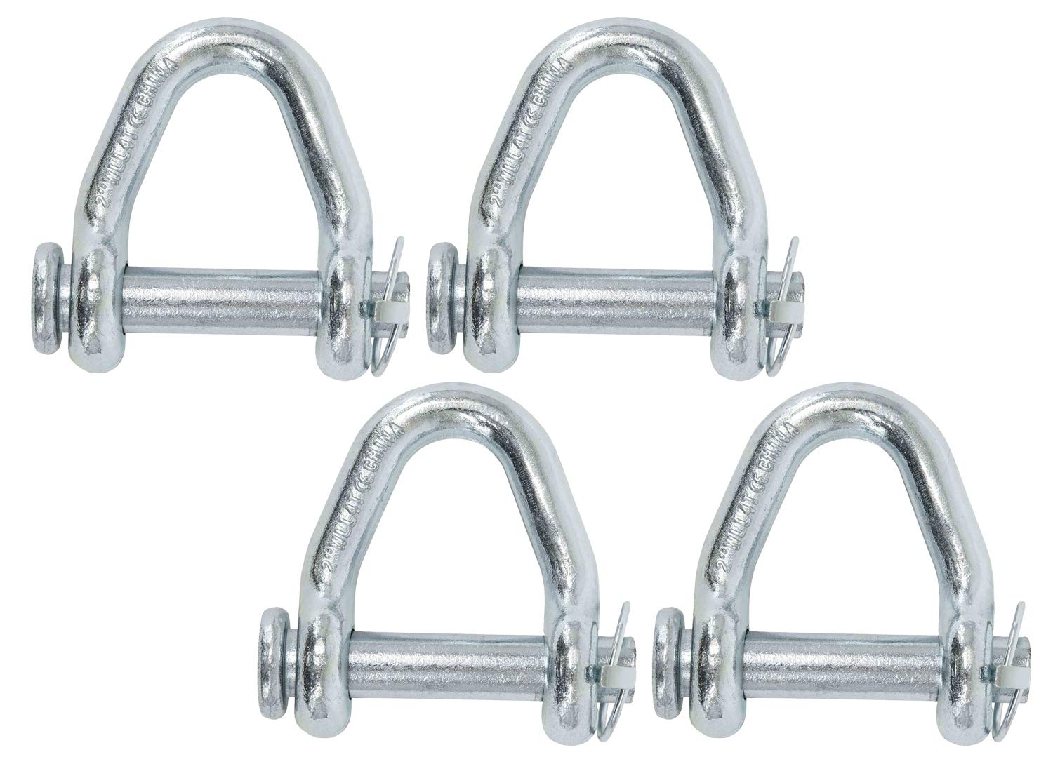 Mytee ProductsWeb Sling Shackle - 2" w/Quick Pin, 8,000 lbs WLL, White Blue Zinc, for Recovery Straps, Auto Hauling, Towing