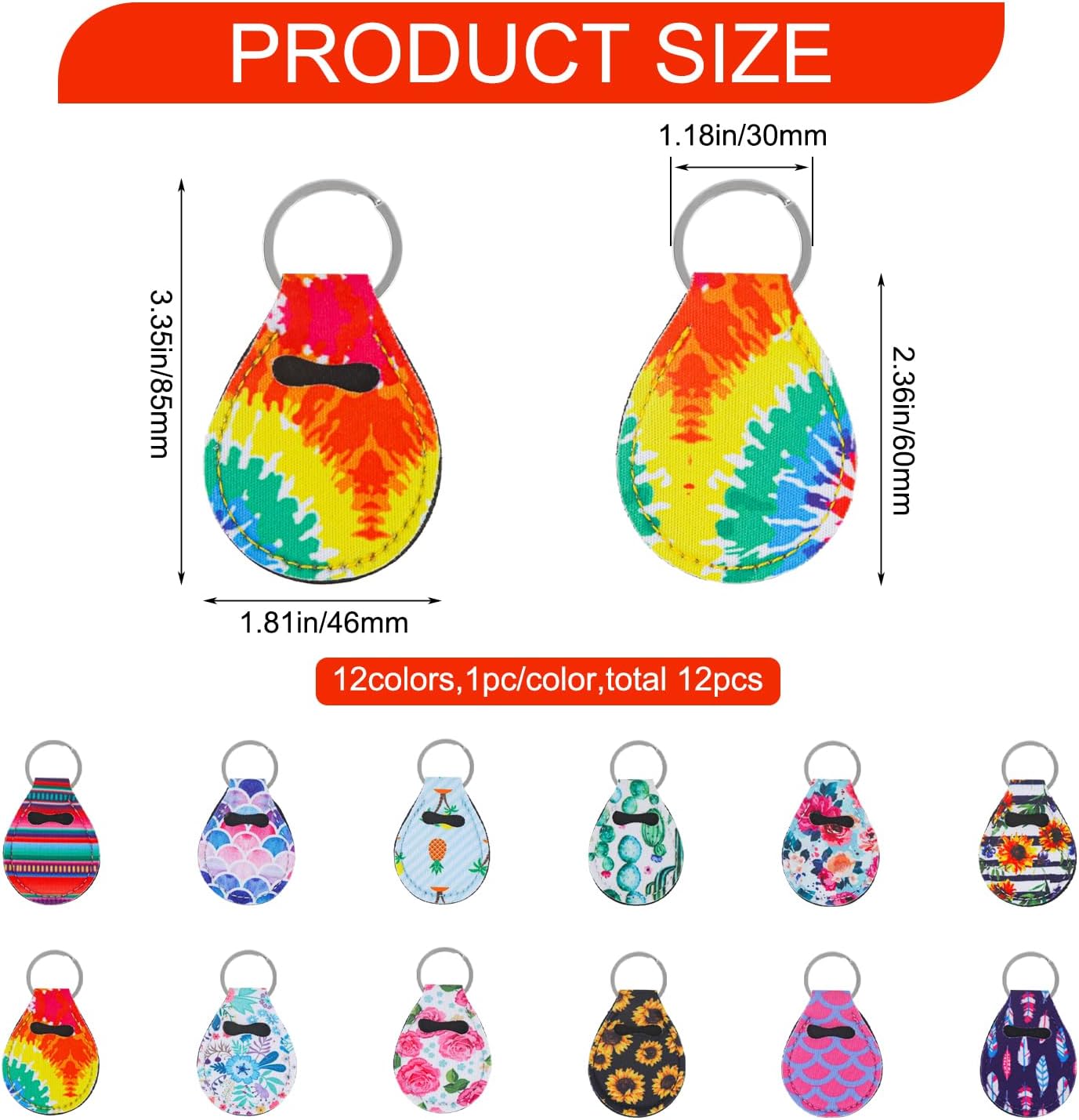 12 Pcs Quarter Holder Keychain Lip Balm Keychains Holder 12 Colors image 2