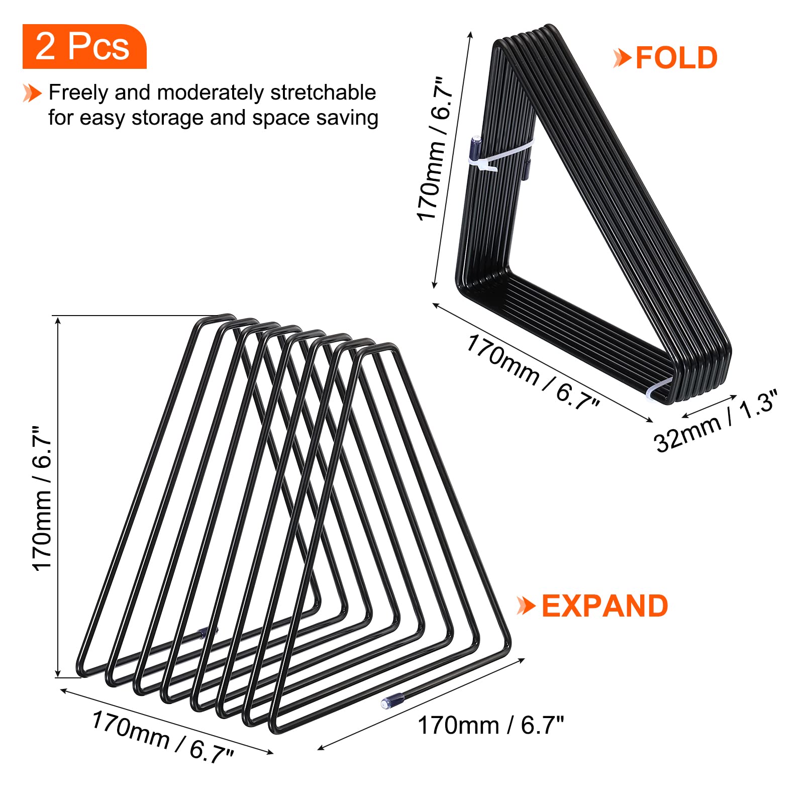 PATIKIL Triangle Desktop File Holder Rack 2pcs Metal Vinyl Record Stand Holder Office File Organizer Triangle Bookshelf Decor for Desk Home Office Decor Black - Image 2