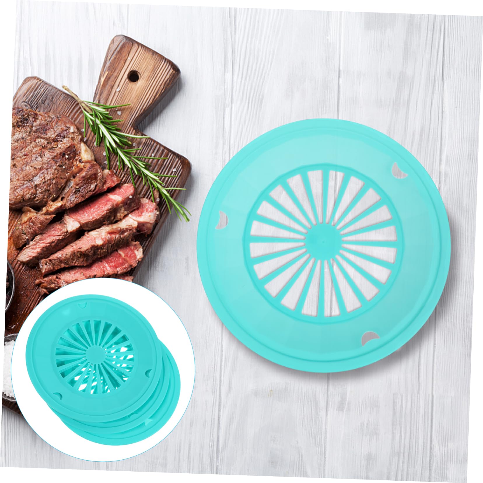 OFFSCH BBQ Paper Plate Holder Set 10 Reusable Plastic Plates for Camping Parties Random