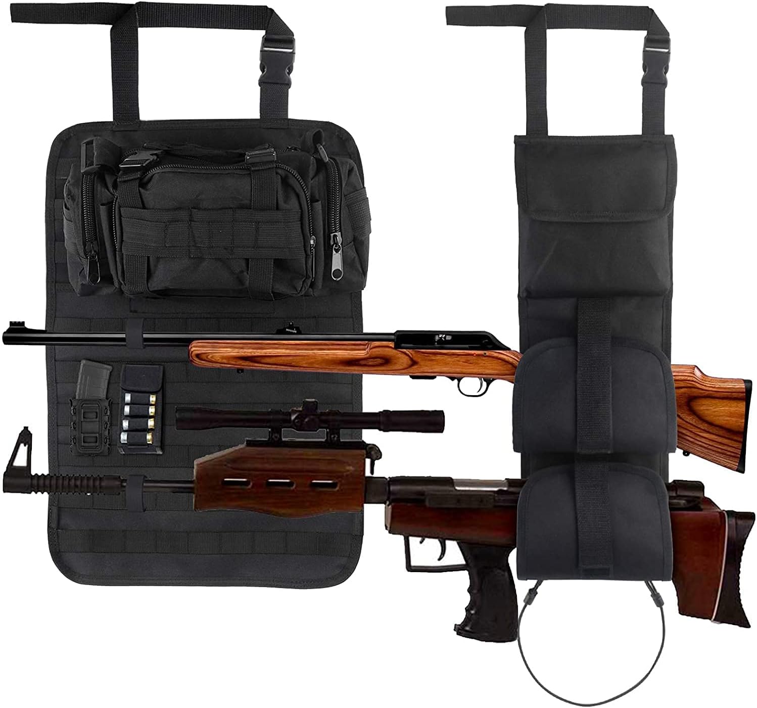 FURYENGRAVER Tactical Seat Back Gun Rack with Molle Panel Vehicle Gun Holder Outdoors & Tactical Bag & 5 Velcros : Sports & Outdoors