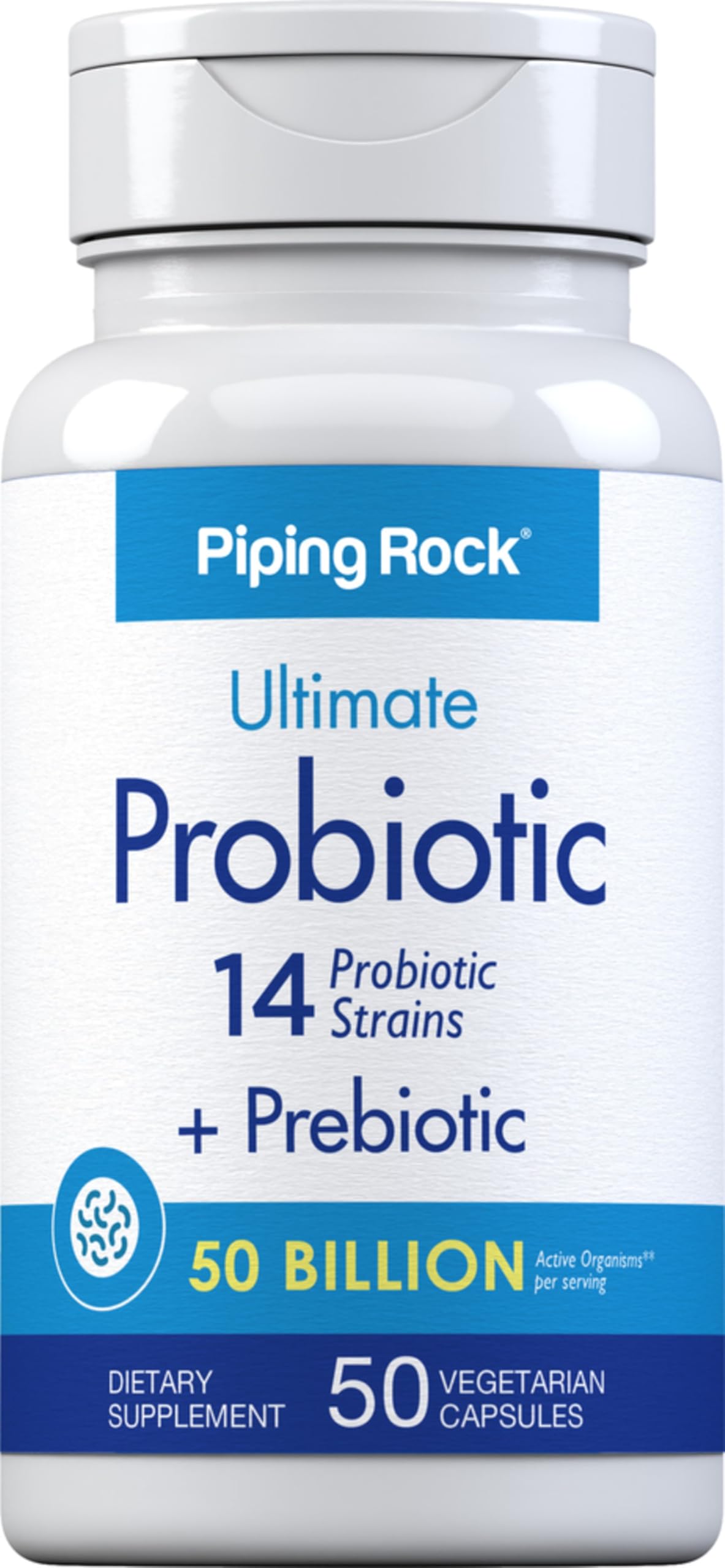 Piping Rock Probiotic for Men and Women | 50 Capsules | 50 Billion CFU