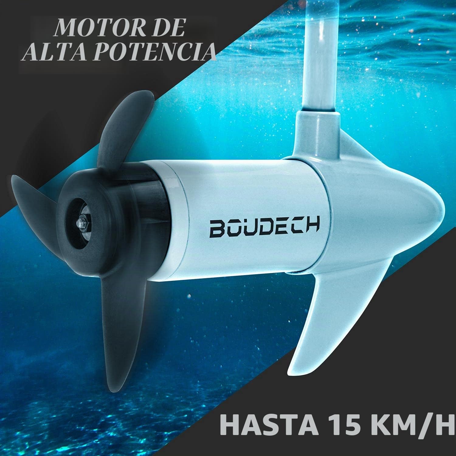 Motor eléctrico 62 libras fuera de borda para el bote con de hélice de tres palas blanco