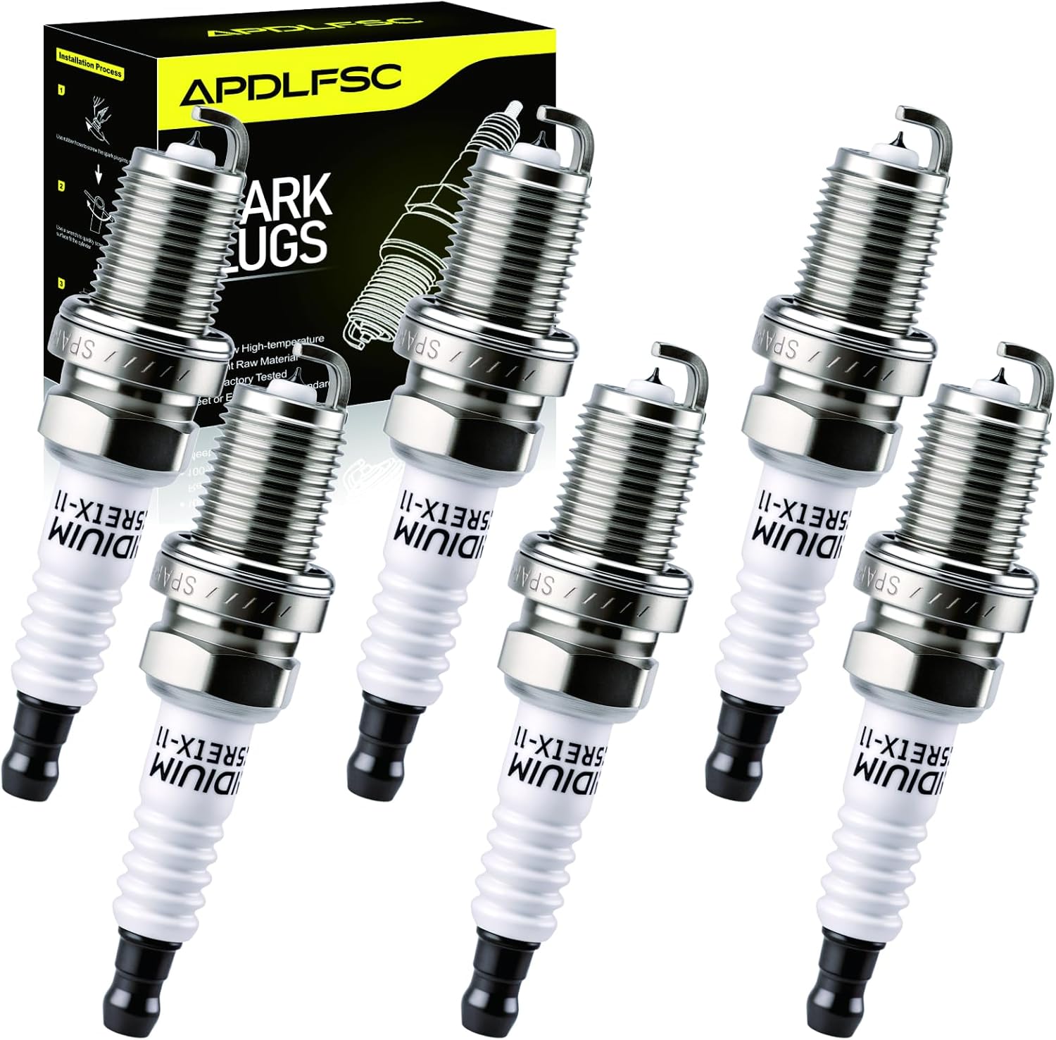 Iridium Spark Plugs 6 Pack 5464 BKR5EIX-11 Compatible with Acura Chevrolet Dodge Ford Honda Toyota Hyundai lsuzu Suzuki Kia Lexus Mazda INFINITl Mercury Mercedes-Benz Mitsubishi Nissan etc. V6 models