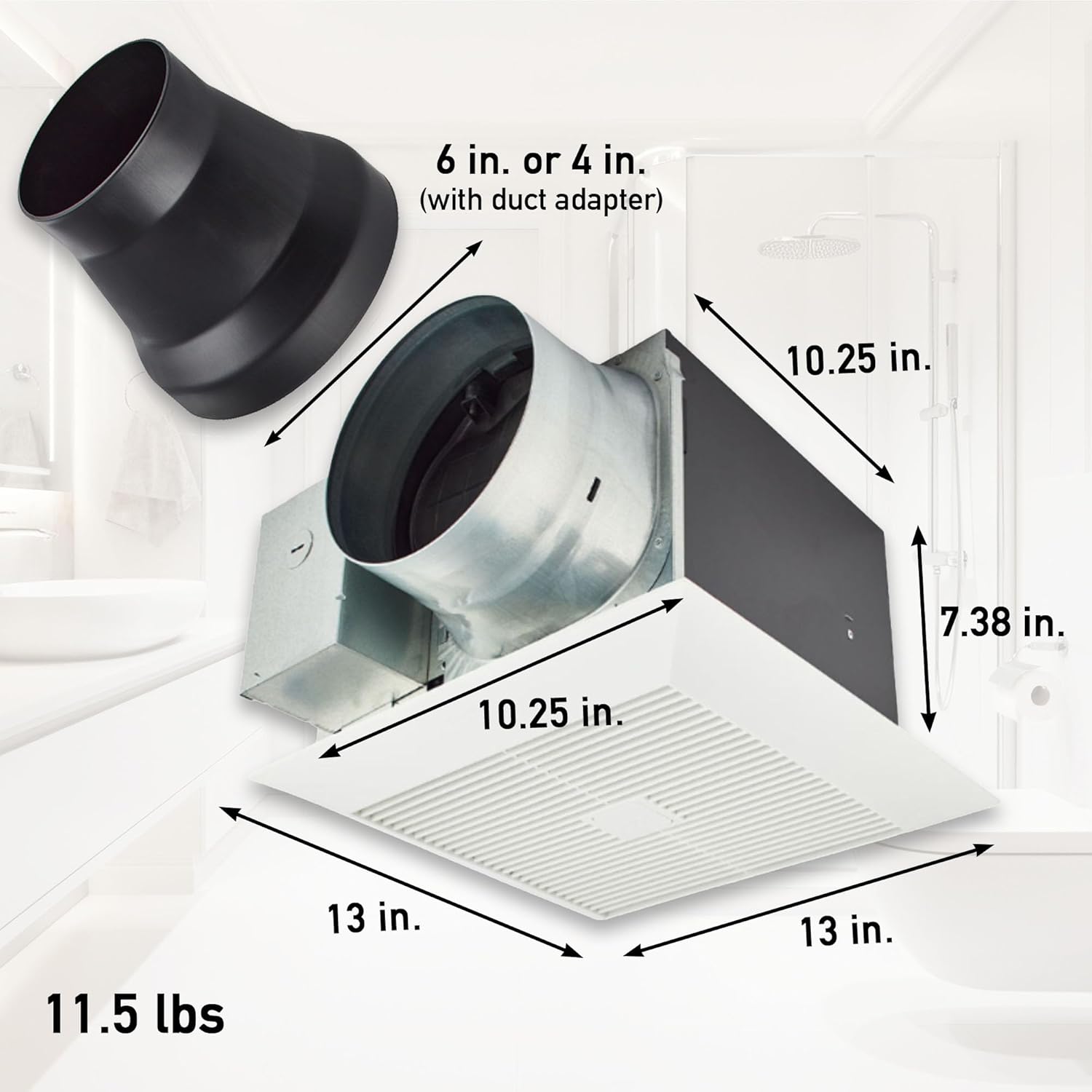 Panasonic WhisperGreen Select Dual Speed Ceiling Mount Exhaust Fan, Customizable, 30 to 110 CFM, FV-0511VKS3