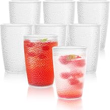 8Pcs 350ml Plastic Drinking Glasses, Reusable Acrylic Tumbler