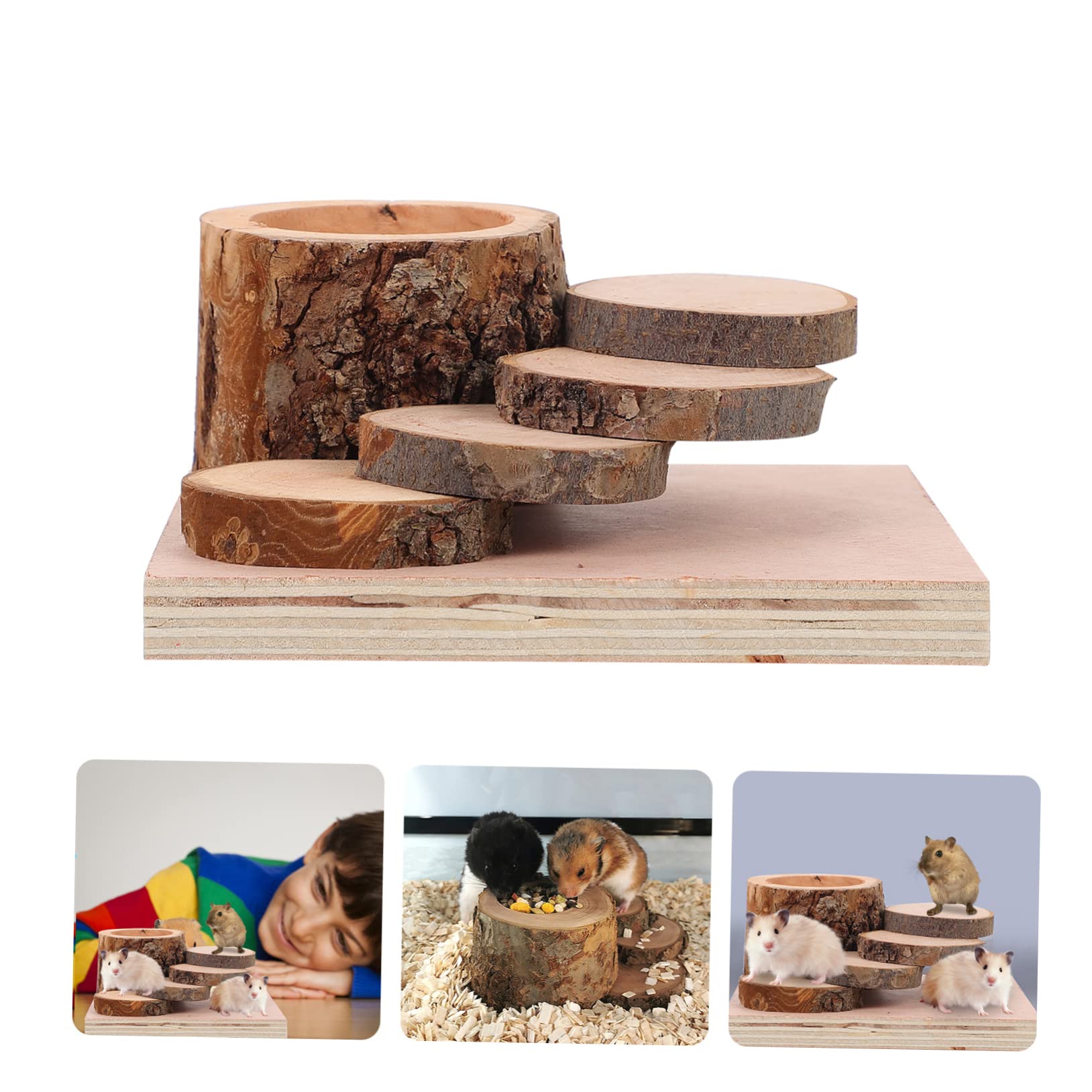 Beavorty Hamster Kletterspielzeug mit Futternapf und Kletterleiter Molaren Spielzeug für Kleine Tiere Wie Hamster als Futter und Kletterplattform